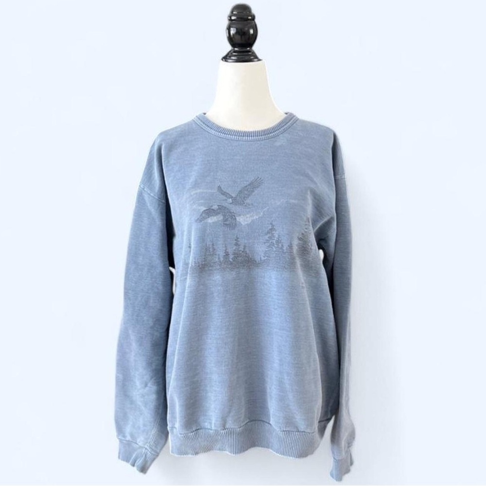 90s Northern Elements Wildlife Eagle Print Sweater Cottagecore Cabincore Small